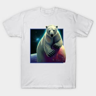 Polar Bear Space Art T-Shirt